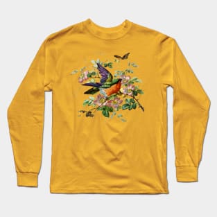 Bird in the Flowers Long Sleeve T-Shirt